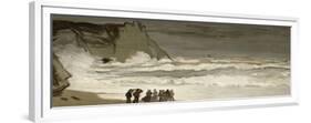 Grosse mer ?tretat-Claude Monet-Framed Giclee Print