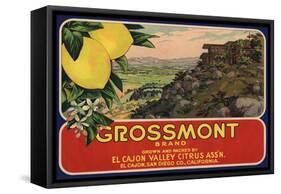 Grossmont Brand - El Cajon, California - Citrus Crate Label-Lantern Press-Framed Stretched Canvas