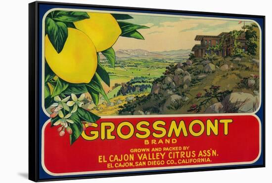 Grossmont Lemon Label - El Cajon, CA-Lantern Press-Framed Stretched Canvas