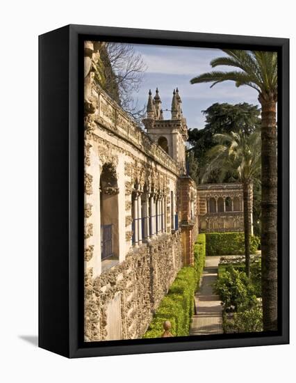 Grotesque Gallery in Reales Alcazares Gardens (Alcazar Palace Gardens), Seville, Spain-Guy Thouvenin-Framed Stretched Canvas
