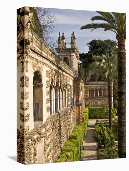 Grotesque Gallery in Reales Alcazares Gardens (Alcazar Palace Gardens), Seville, Spain-Guy Thouvenin-Stretched Canvas