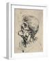 'Grotesque Profile to the Left', c1480 (1945)-Leonardo Da Vinci-Framed Giclee Print