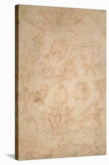 Grotesque Studies (Verso), 15th Century-Hieronymus Bosch-Stretched Canvas