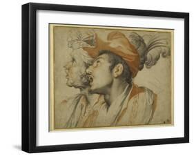 Grotesquerie of Two Fashionably Dressed Men Singing-Camillo Procaccini-Framed Giclee Print