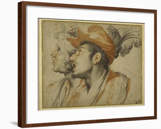 Grotesquerie of Two Fashionably Dressed Men Singing-Camillo Procaccini-Framed Giclee Print