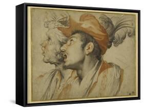 Grotesquerie of Two Fashionably Dressed Men Singing-Camillo Procaccini-Framed Stretched Canvas