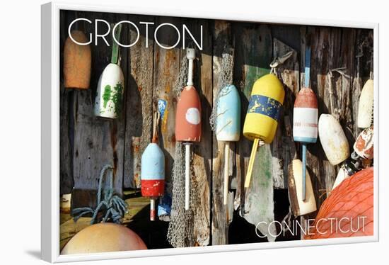 Groton, Connecticut - Buoys-Lantern Press-Framed Art Print