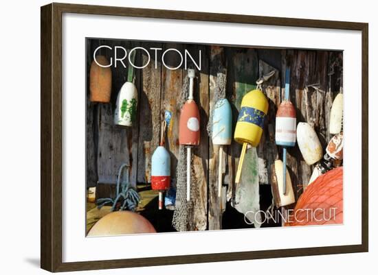 Groton, Connecticut - Buoys-Lantern Press-Framed Art Print