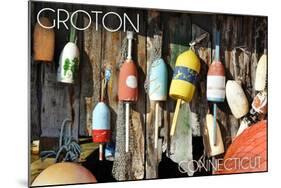 Groton, Connecticut - Buoys-Lantern Press-Mounted Art Print