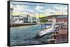 Groton, Connecticut - General View of the Submarine Base-Lantern Press-Framed Stretched Canvas