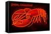 Groton, Connecticut - Lobster Neon Sign-Lantern Press-Framed Stretched Canvas