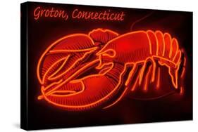 Groton, Connecticut - Lobster Neon Sign-Lantern Press-Stretched Canvas