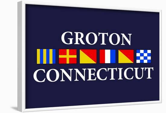 Groton, Connecticut - Nautical Flags-Lantern Press-Framed Art Print