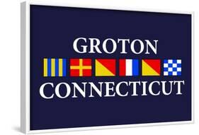 Groton, Connecticut - Nautical Flags-Lantern Press-Framed Art Print