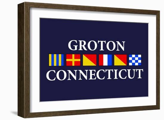 Groton, Connecticut - Nautical Flags-Lantern Press-Framed Art Print