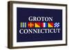 Groton, Connecticut - Nautical Flags-Lantern Press-Framed Art Print