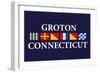 Groton, Connecticut - Nautical Flags-Lantern Press-Framed Art Print