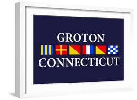 Groton, Connecticut - Nautical Flags-Lantern Press-Framed Art Print