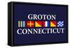 Groton, Connecticut - Nautical Flags-Lantern Press-Framed Stretched Canvas