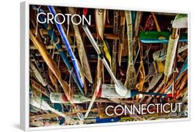 Groton, Connecticut - Paddles-Lantern Press-Framed Art Print