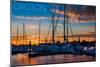 Groton, Connecticut - Sailboats at Sunset-Lantern Press-Mounted Art Print
