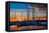 Groton, Connecticut - Sailboats at Sunset-Lantern Press-Framed Stretched Canvas