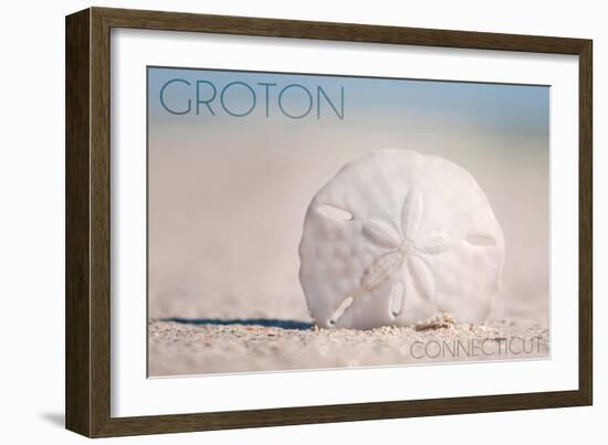 Groton, Connecticut - Sand Dollar and Beach-Lantern Press-Framed Art Print