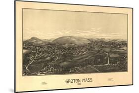 Groton, Massachusetts - Panoramic Map-Lantern Press-Mounted Art Print
