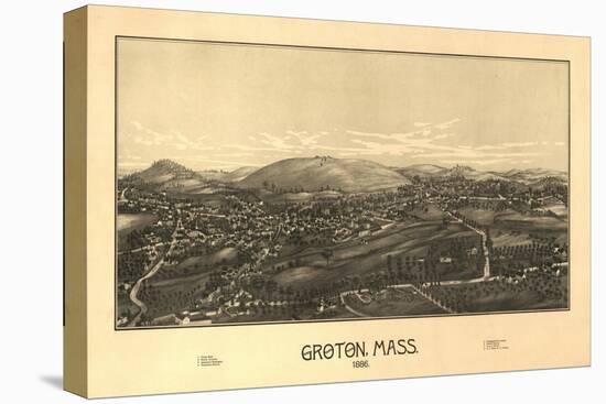 Groton, Massachusetts - Panoramic Map-Lantern Press-Stretched Canvas