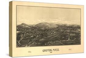 Groton, Massachusetts - Panoramic Map-Lantern Press-Stretched Canvas