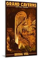 Grottoes, Virginia - Grand Caverns - Bridal Veil-Lantern Press-Mounted Art Print