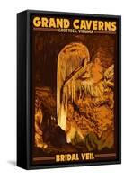 Grottoes, Virginia - Grand Caverns - Bridal Veil-Lantern Press-Framed Stretched Canvas