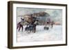 Ground Crew Attending to a French Spad on a Snow-Covered Field, 1918-Francois Flameng-Framed Giclee Print