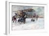 Ground Crew Attending to a French Spad on a Snow-Covered Field, 1918-Francois Flameng-Framed Giclee Print