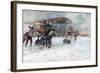 Ground Crew Attending to a French Spad on a Snow-Covered Field, 1918-Francois Flameng-Framed Giclee Print