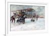 Ground Crew Attending to a French Spad on a Snow-Covered Field, 1918-Francois Flameng-Framed Giclee Print