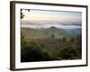 Ground fog at dawn in Val d'Orcia-Peter Adams-Framed Photographic Print