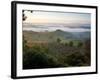 Ground fog at dawn in Val d'Orcia-Peter Adams-Framed Photographic Print