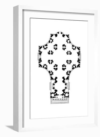 Ground Plan of St Paul's Cathedral, London, Second Design, 17th Century-Christopher Wren-Framed Giclee Print