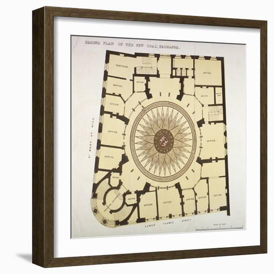Ground Plan of the New Coal Exchange in Lower Thames Street, City of London, 1849-null-Framed Giclee Print