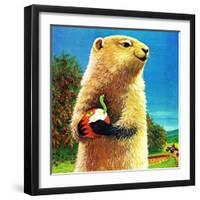 Groundhog and Apple - Jack & Jill-Dorothy Forsyth-Framed Giclee Print