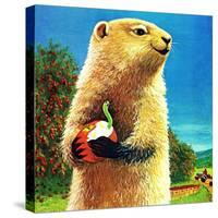 Groundhog and Apple - Jack & Jill-Dorothy Forsyth-Stretched Canvas