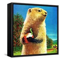 Groundhog and Apple - Jack & Jill-Dorothy Forsyth-Framed Stretched Canvas