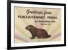 Groundhog, Greetings from Punxsutawney, Pennsylvania-null-Framed Premium Giclee Print