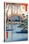 Grounds of Kameido Tenjin Shrine, Plate 57 from the Series 'One Hundred Views of Famous Places in…-Ando Hiroshige-Stretched Canvas