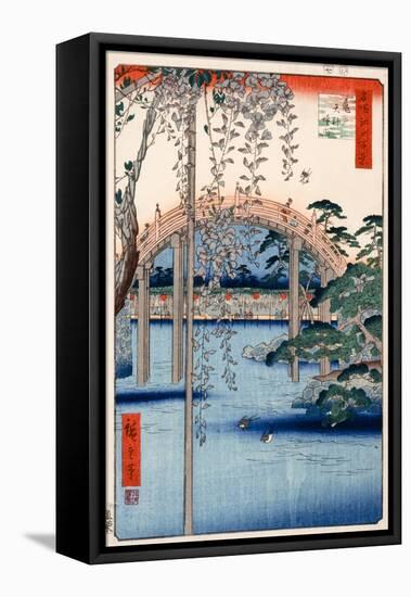 Grounds of Kameido Tenjin Shrine, Plate 57 from the Series 'One Hundred Views of Famous Places in…-Ando Hiroshige-Framed Stretched Canvas