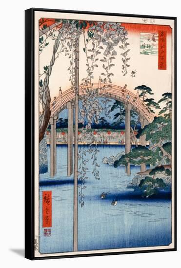 Grounds of Kameido Tenjin Shrine, Plate 57 from the Series 'One Hundred Views of Famous Places in…-Ando Hiroshige-Framed Stretched Canvas