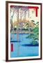 Grounds of the Kameido Tenjin Shrine-Ando Hiroshige-Framed Art Print