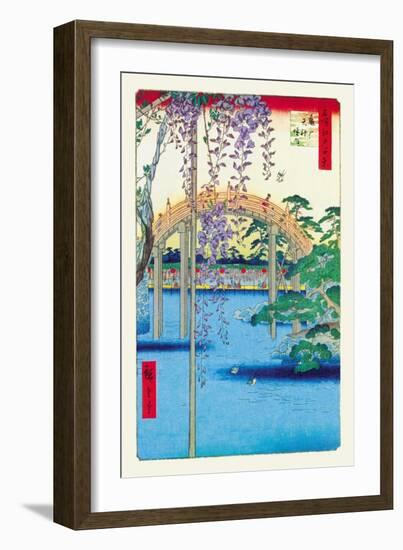 Grounds of the Kameido Tenjin Shrine-Ando Hiroshige-Framed Art Print