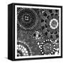 Group Cell-Jace Grey-Framed Stretched Canvas